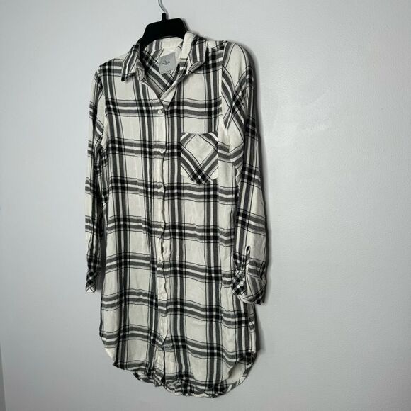 Rails black and white plaid shirt dress size small - Picture 2 of 6